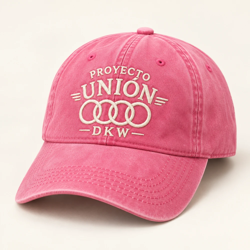 Gorra rosa Proyecto Unión DKW con logo bordado