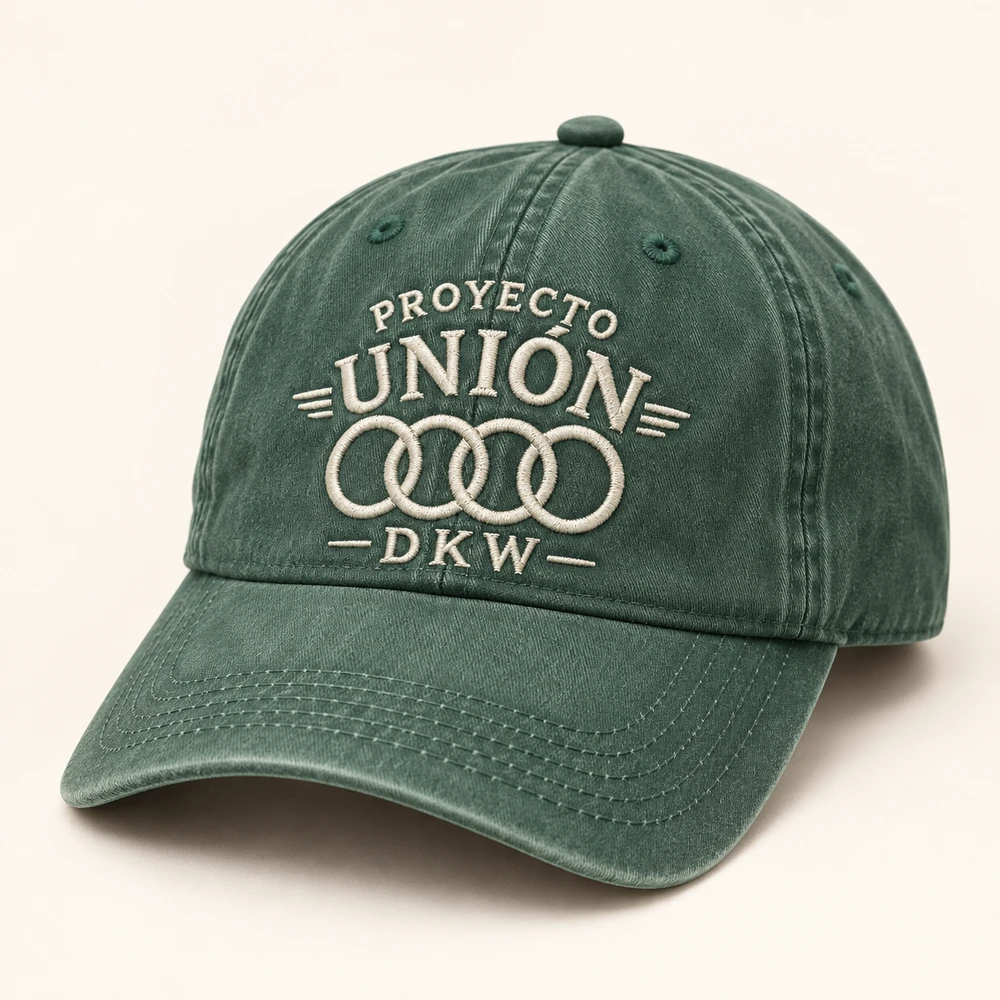 Gorra verde Proyecto Unión DKW con logo bordado